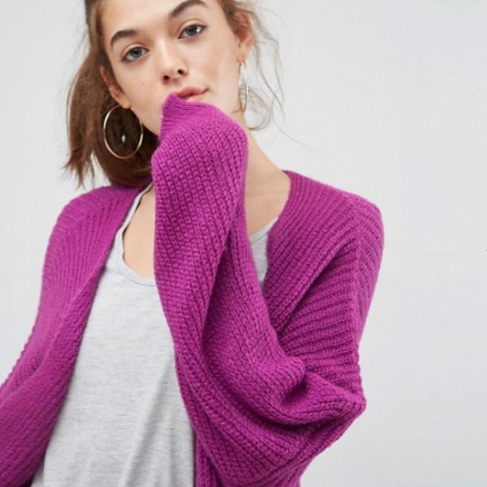 Chunky Cardigan In Fluffy Rib - Picture 3 of 5